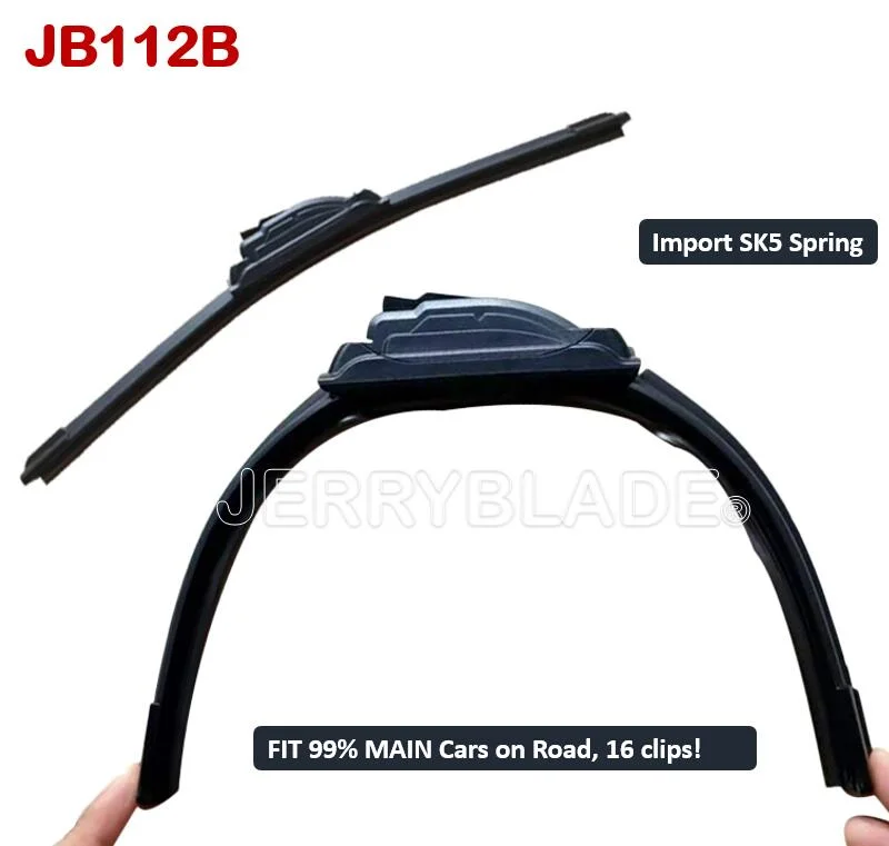 Universal Popular Car Wiper Blade, Multi-Clip Multifunctional Wiper Blade, Frameless Flat Wiper Beam Blade for Whindshield Windscreen New Hot Sales Jb112b