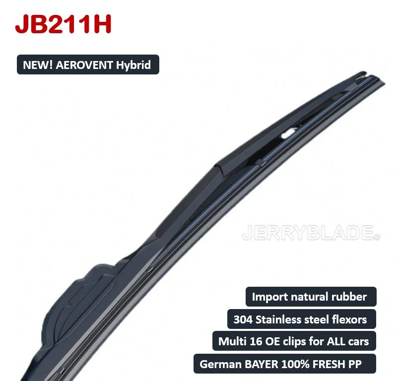 All-Season Super OE Fit Multi-Type Hybrid Wiper Blade New Multi-Adapters 16 Clips Universal for All Cars Front Jb211h Windsceen Windshield Wiper Factory Supply